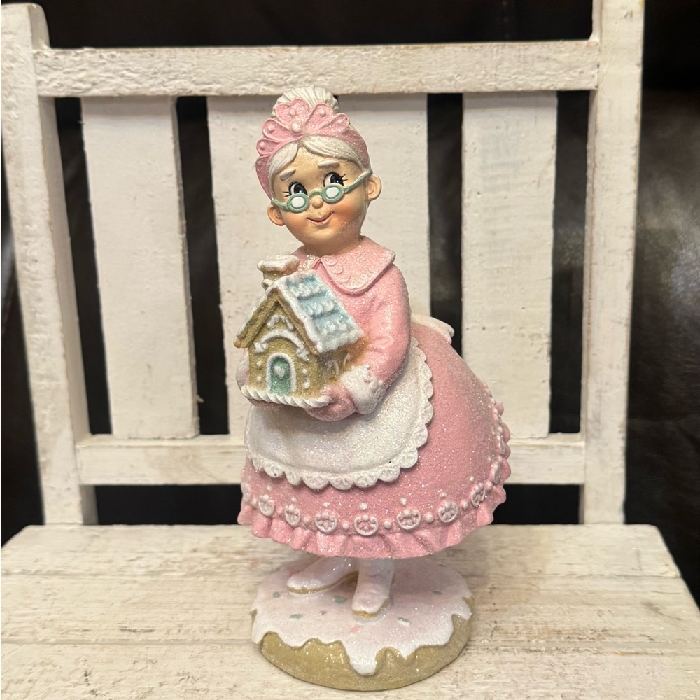 Mrs. Claus pink holiday figurine